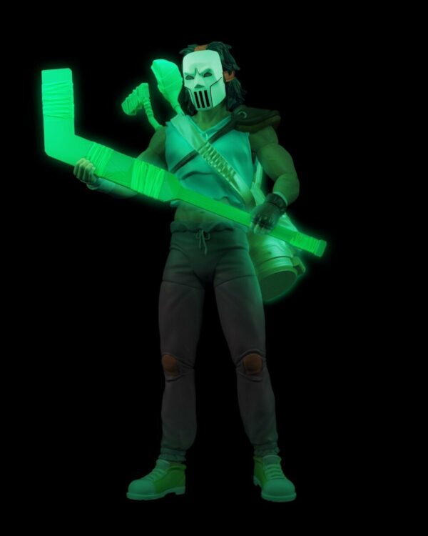 hr_tlsbatmntcaswb04 Teenage Mutant Ninja Turtles BST AXN Actionfigur Casey Jones Skull Face Glow-in-the-Dark SDCC Exclusive 13 cm